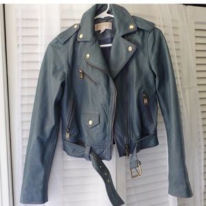 Michael Kors leather biker jacket